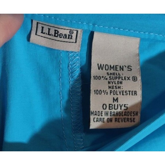 LL Bean Women's M Blue Nylon Capri Drawstring Pants Designer Performance Pull On - Picture 4 of 6